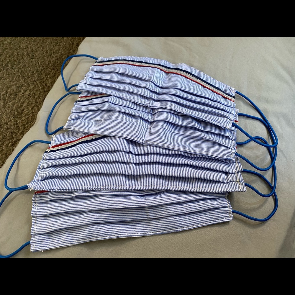 Classy, stripes mask. Each one is handmade